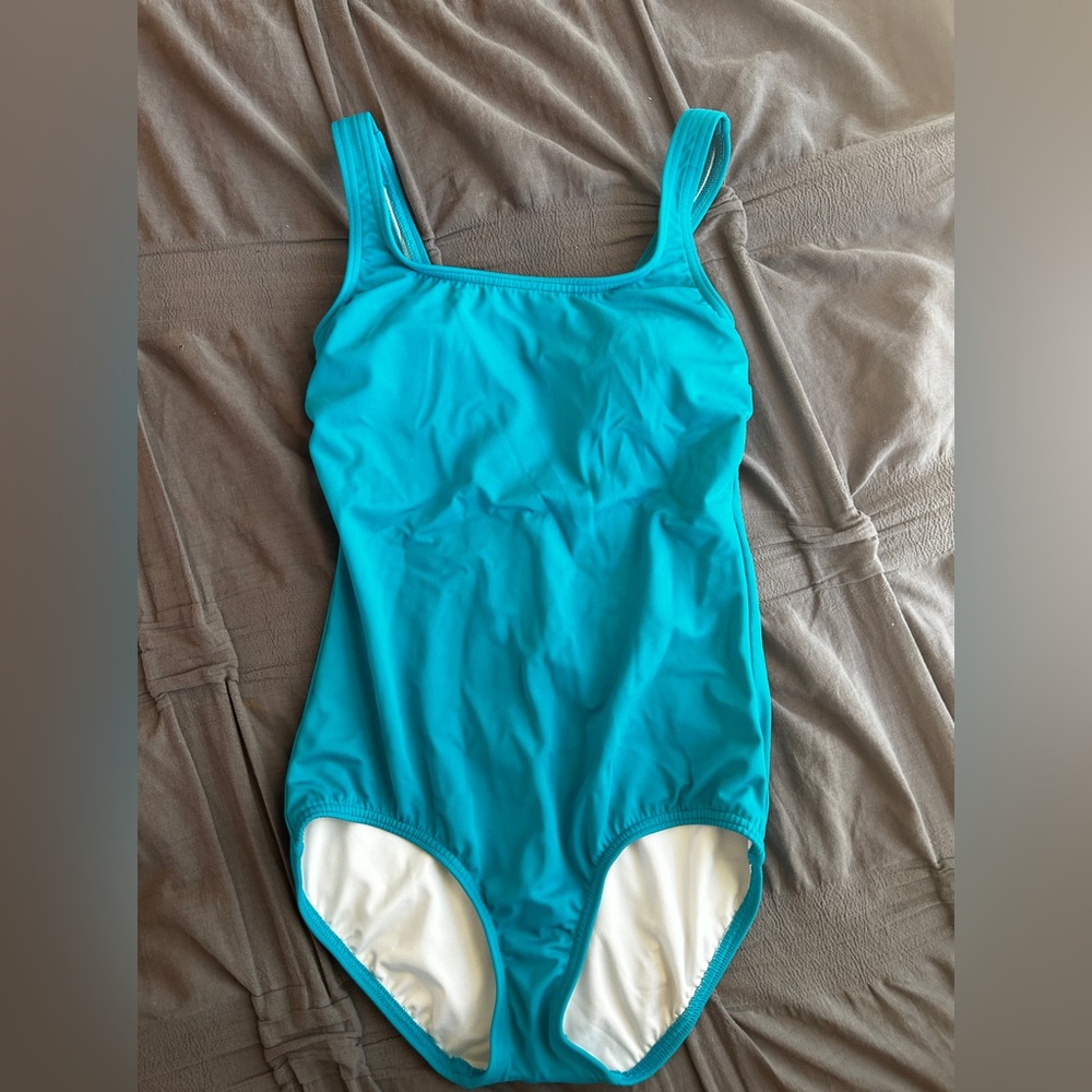 lands end teal one piece